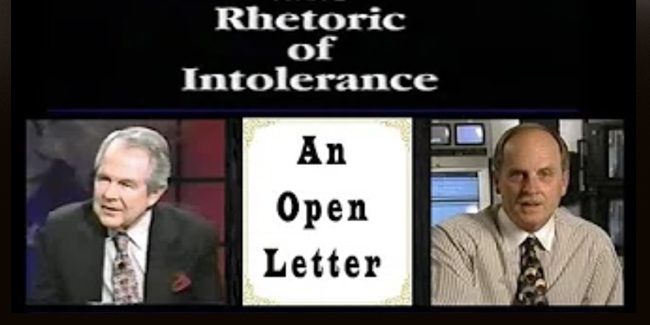 Rhetoric Of Intolerance, An Open Letter to Pat Robertson
